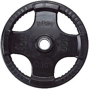 Body Solid Olympic Free Weight Plate Rubber Coat Grip Black 100# Body Solid Olympic Free Weight Plate Rubber Coat Grip Black 100#